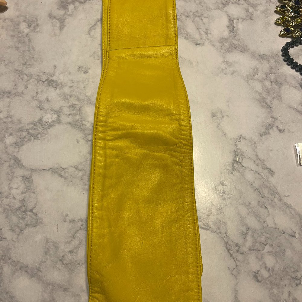 Sassy Jones YELLOW Leather Yaya Wrap Belt (new/never worn)